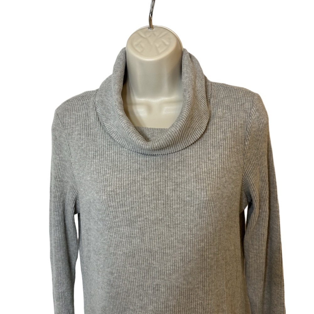 Rebecca Malone Gray Cowl Neck Sweater Soft Cozy Knit Small Giftable Winter Style - Picture 3 of 8
